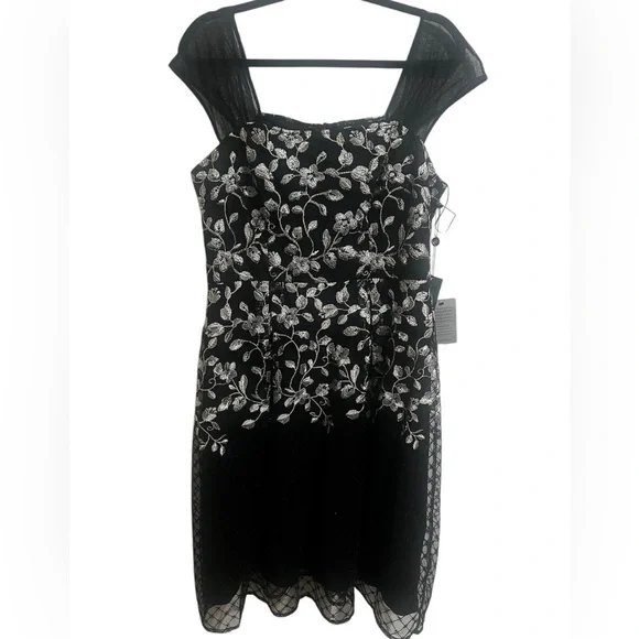 Adrianna Papell Border embroidery midi dress size 12 - Picture 8 of 13